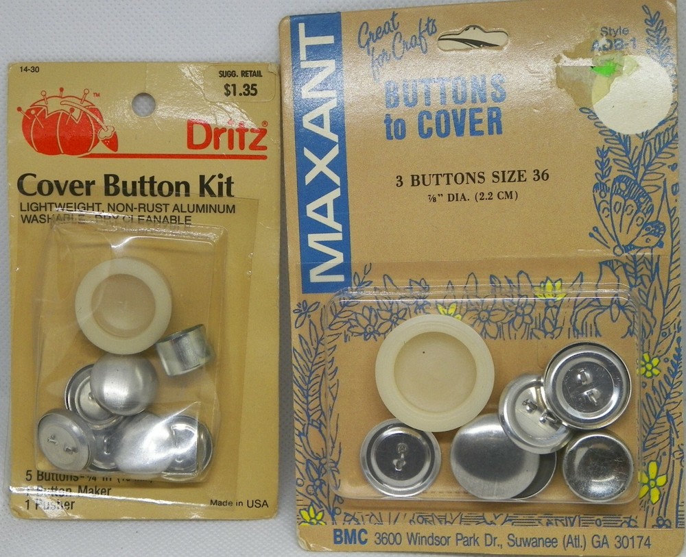 Self Cover Buttons Kits in Various Sizes