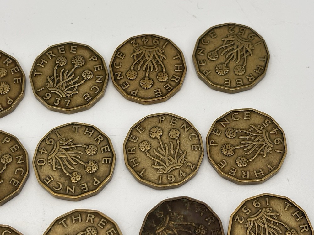 three pence coins Bundle X 28