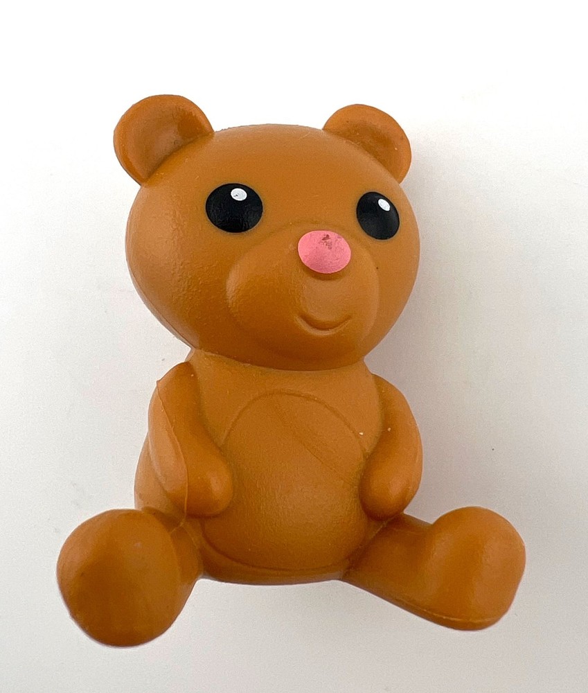 Teddy Bear Miniature Solid Figure PVC 1.75” Brown Unbranded Figure