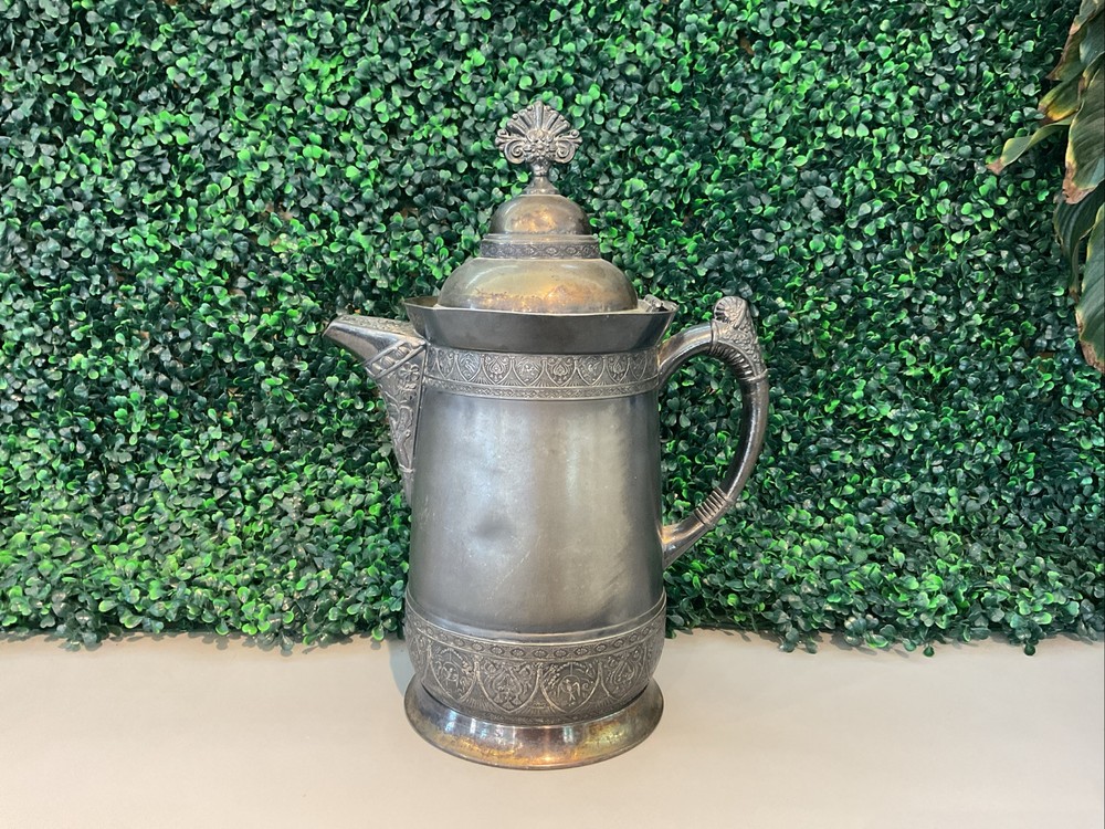 Silver Ice And Water Pitcher “Quadruple Plate”