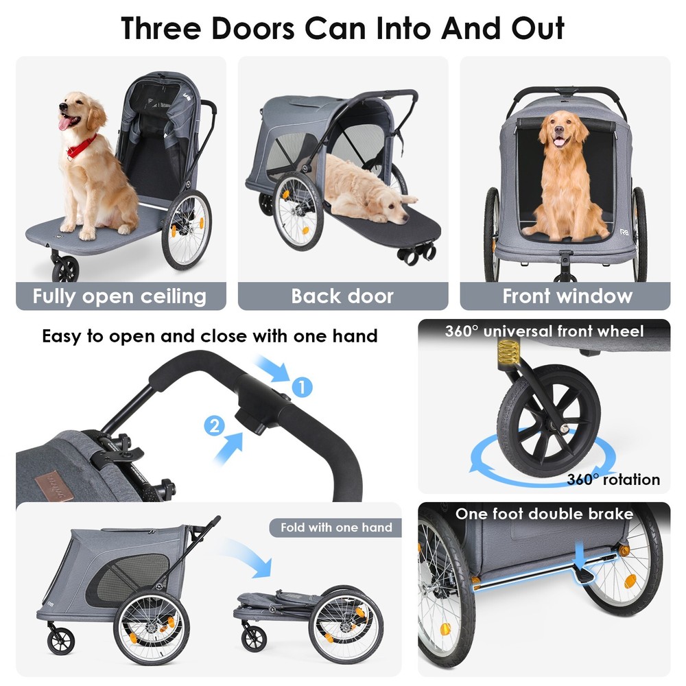 Beberoad Pets Stroller Foldable Pet Stroller R8 Luxury Dog Stroller Pet Trailer