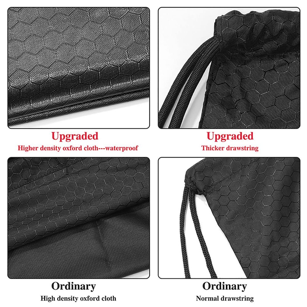 Drawstring Backpack Bag, Waterproof Draw String One Size, Black, Upgraded