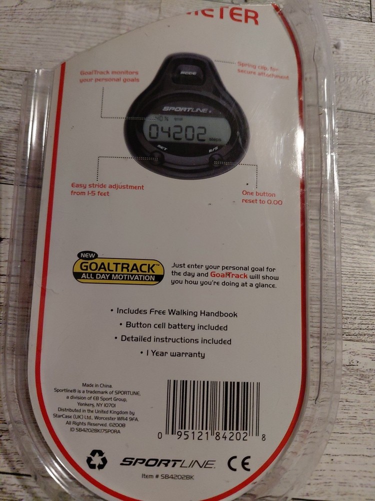 Sportline Step & Distance Pedometer Dual Function Easy To Use (Need Battery)