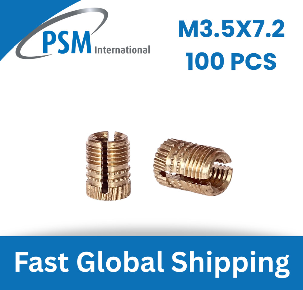 M3.5 X 7.2 PRESS-LOK BRASS INSERT FOR PLASTIC