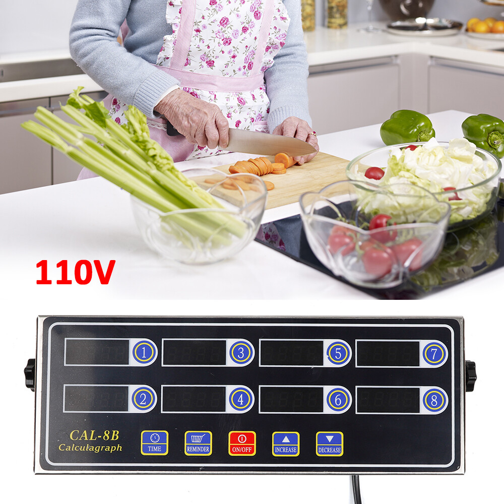 8 Channel Commercial Digital Kitchen Timer Clock Restaurant Reminder Cooking