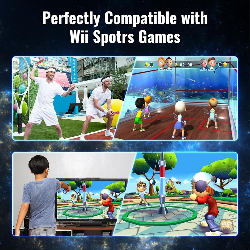 Enhanced Motion Plus Wii Controllers - 4 Color Set with Silicone Covers & Straps