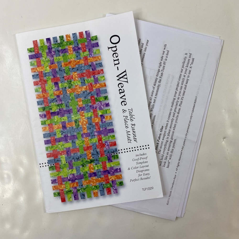Open-Weave Table Runner Placemats Pattern Instructions Template Layout Diagrams