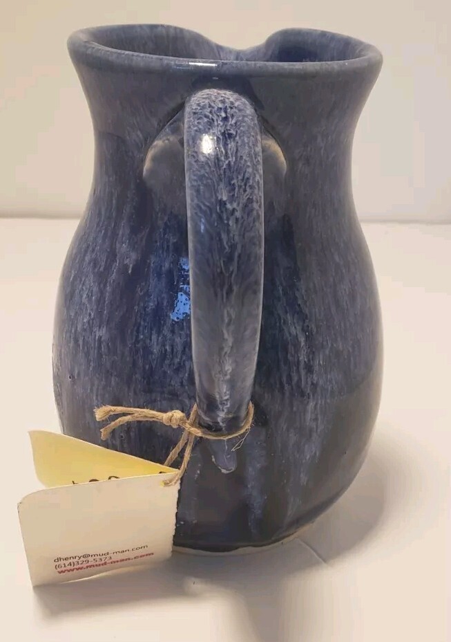 Mud Man Blue 6" Ceramic Pitcher