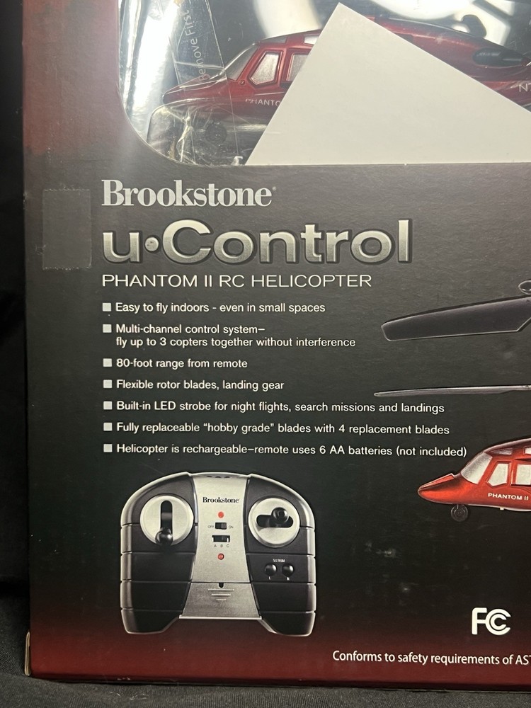 Brookstone U-Control Phantom II RC Helicopter - Remote Control - Easy to Fly