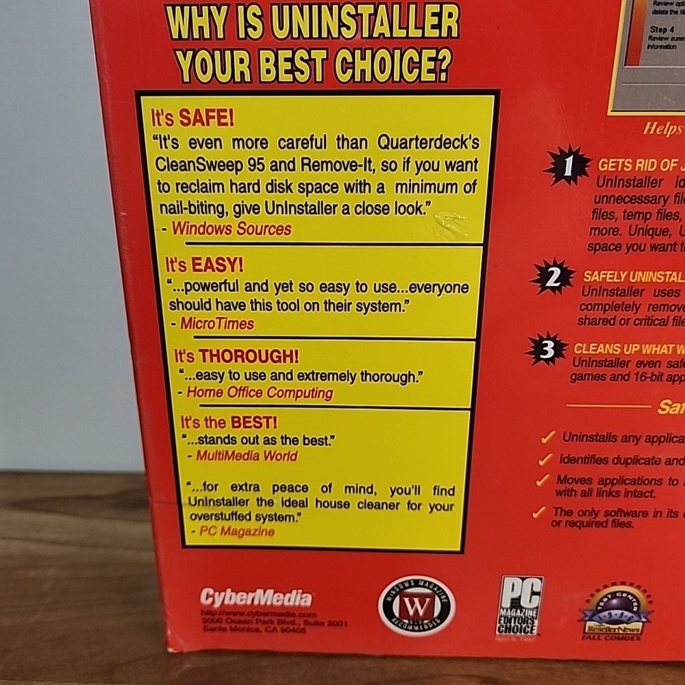 Microhelp Uninstaller Windows 95 And NT CD Rom Version CyberMedia