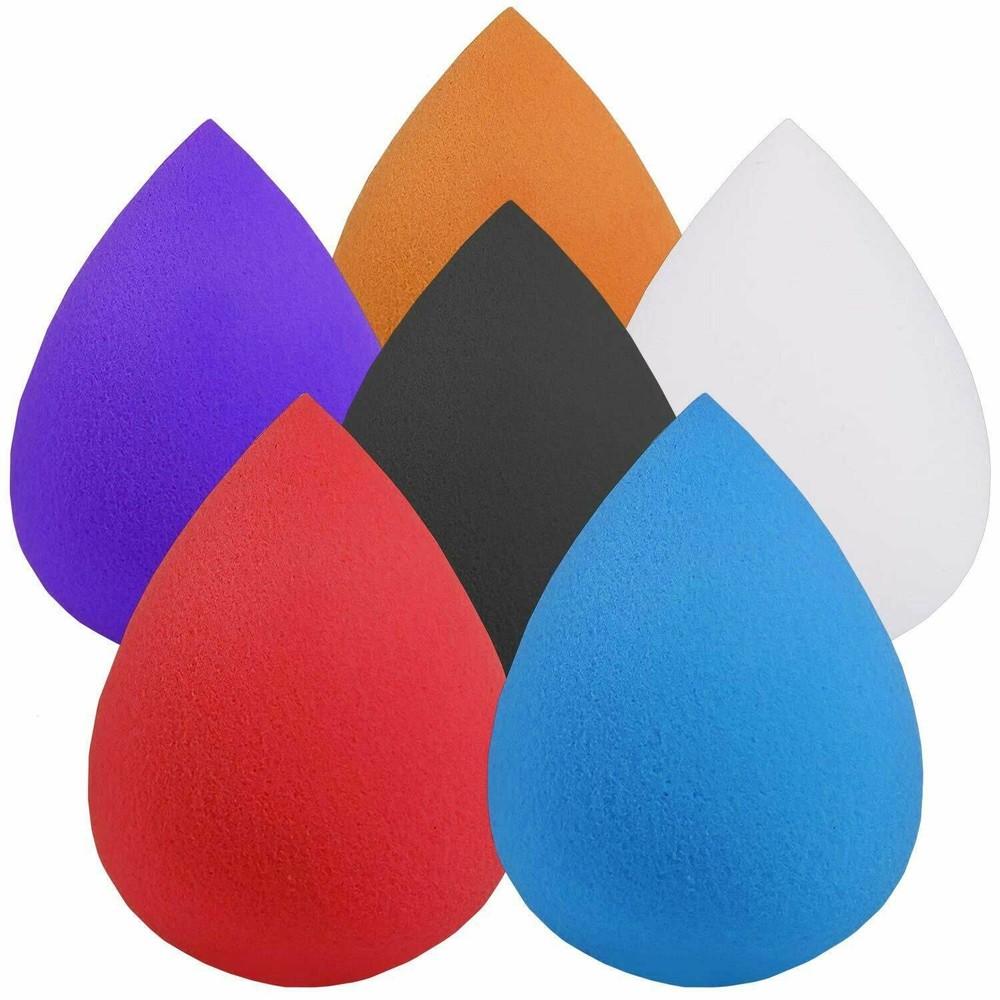 Makeup Sponge Applicators Beauty Foundation Blender Egg Shaped Multicolor 6 Pack