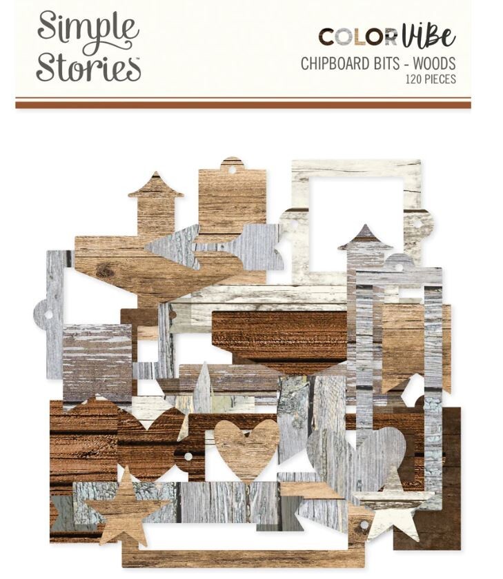Simple Stories Color Vibe Chipboard Bits 11 PACKS