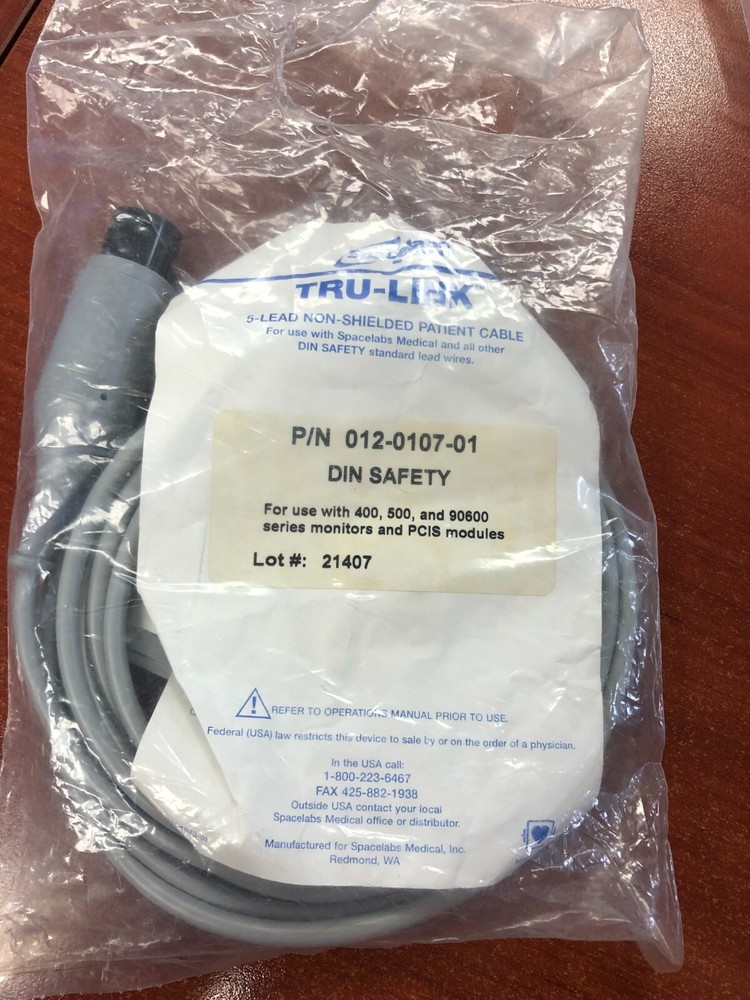 Spacelabs Tru-Link 012-0107-01 Non Shielded Patient Cable