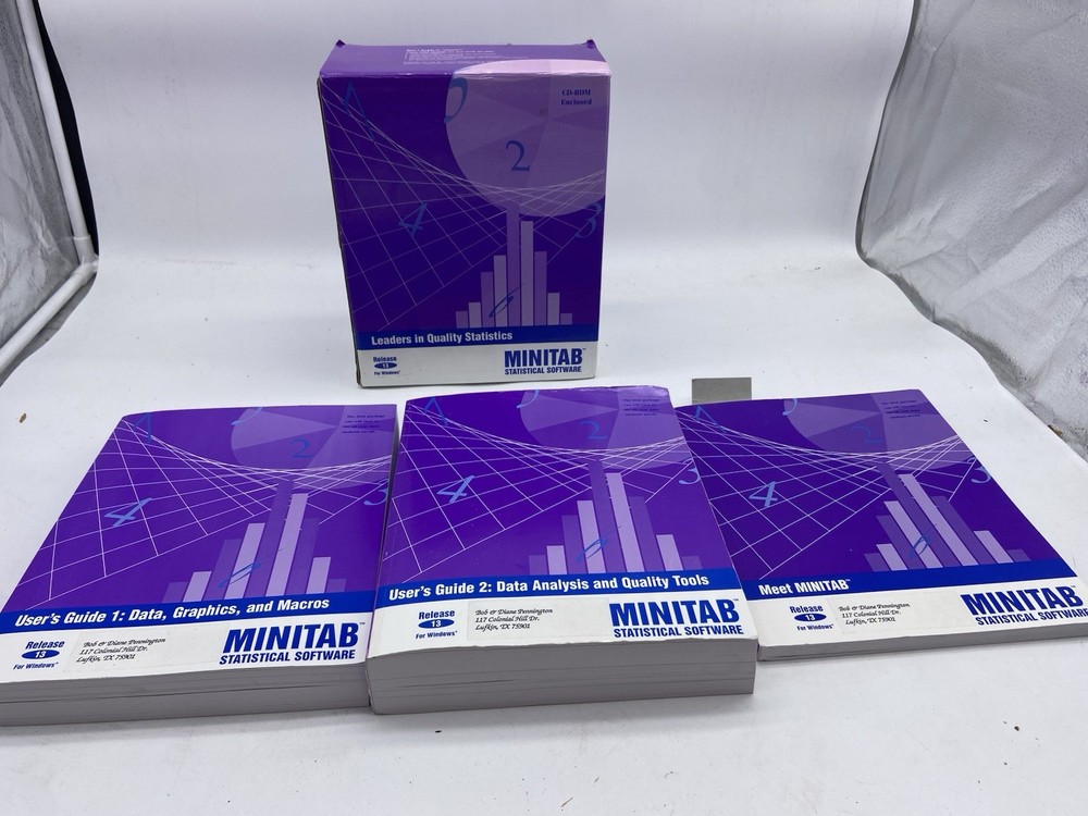 Statistical Software - Minitab 13 BOOKS MANUALS ONLY NO DISCS
