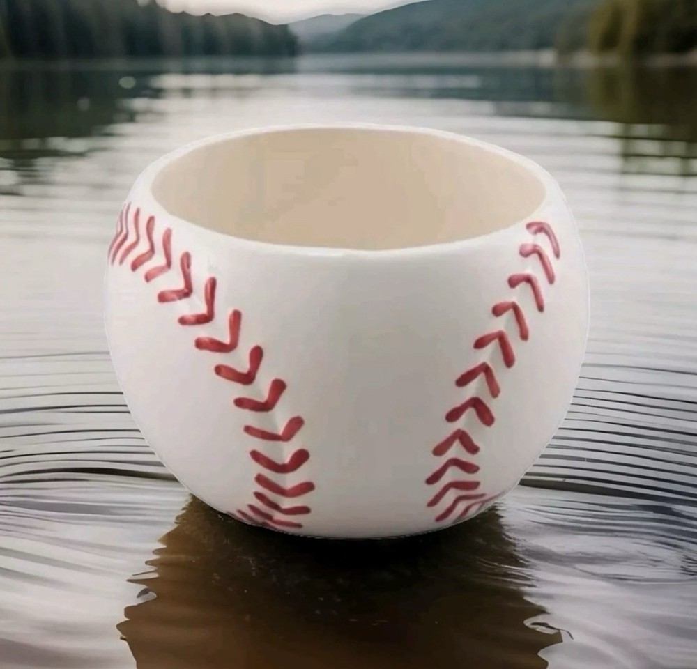 Ceramic Baseball Planter / Candy Dish, Basket, Centerpiece Ect.