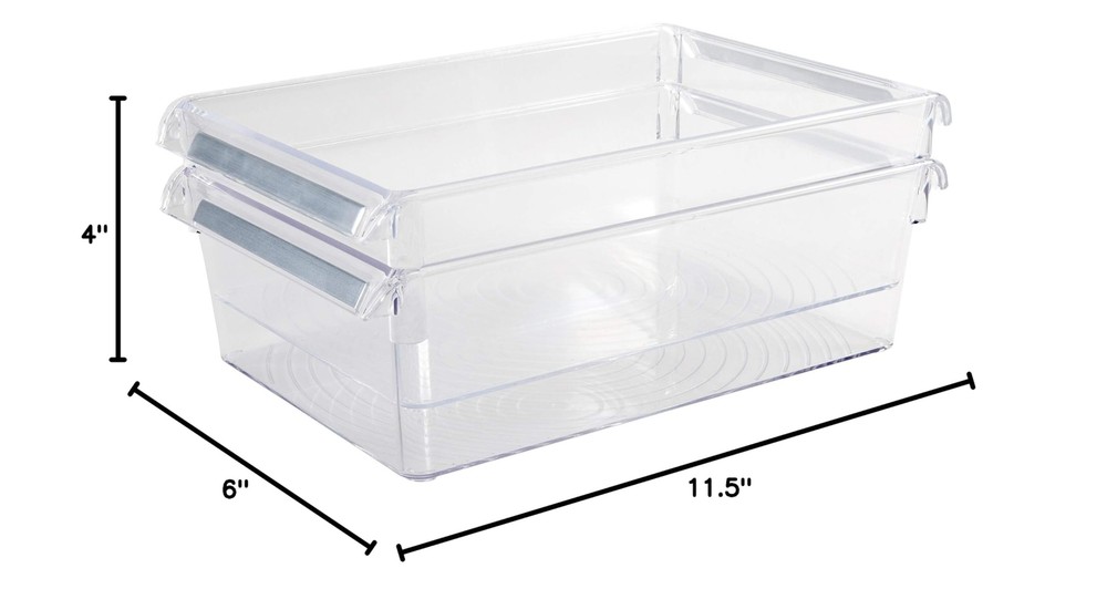 Kitchen Details 2 Pack Medium Refrigerator Storage Bin | Fridge & Freezer | K...