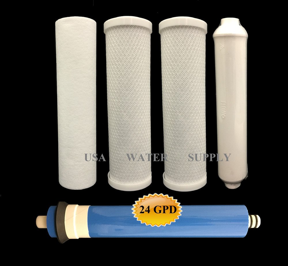 WATTS REVERSE OSMOSIS 5 STAGE ANNUAL REPLACEMENT FILTER PACK 24 GPD CITY WATER