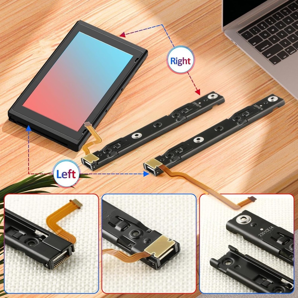 Left and Right Slide Rail for Nintendo Switch Console Slide Rail Bar Replacement