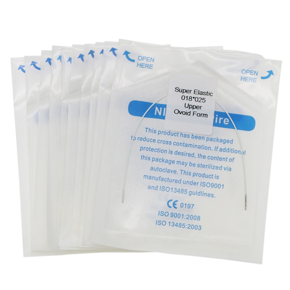 10Pcs Dental Orthodontic Arch Wires Super Elastic White Rectangular Ovoid Form