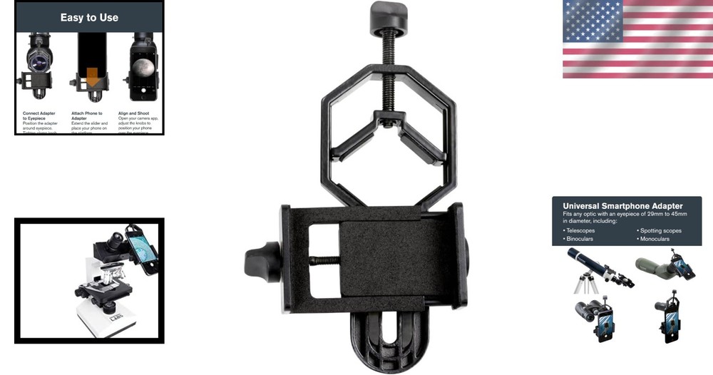 Metal Smartphone Adapter for Telescopes & Microscopes - Effortless Image Capture