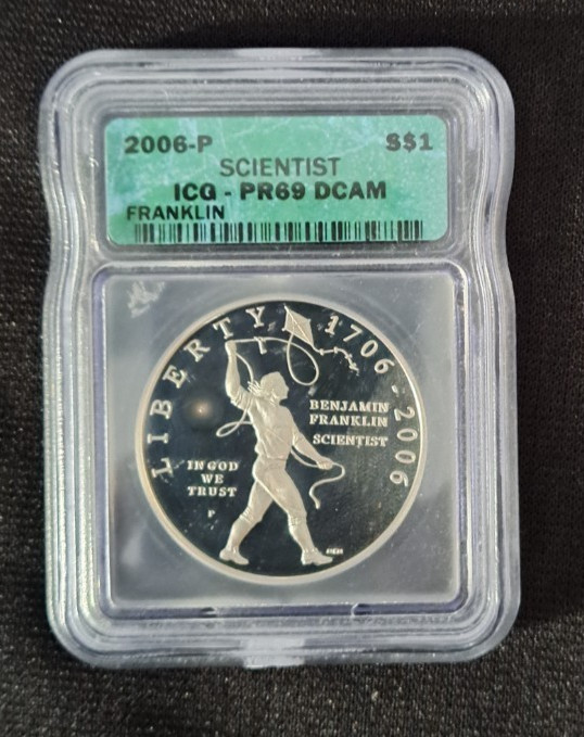 2006-P Franklin Scientist Silver Commemorative Dollar PR69 DCAM ICG