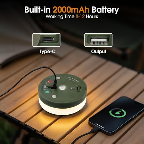 2-Pack Camping String Lights with Remote Control, 4 in 1 Portable 2 Pack