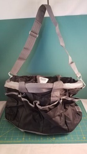 NWT Roma Drawstring Sling Tool Bag - Black with Grey