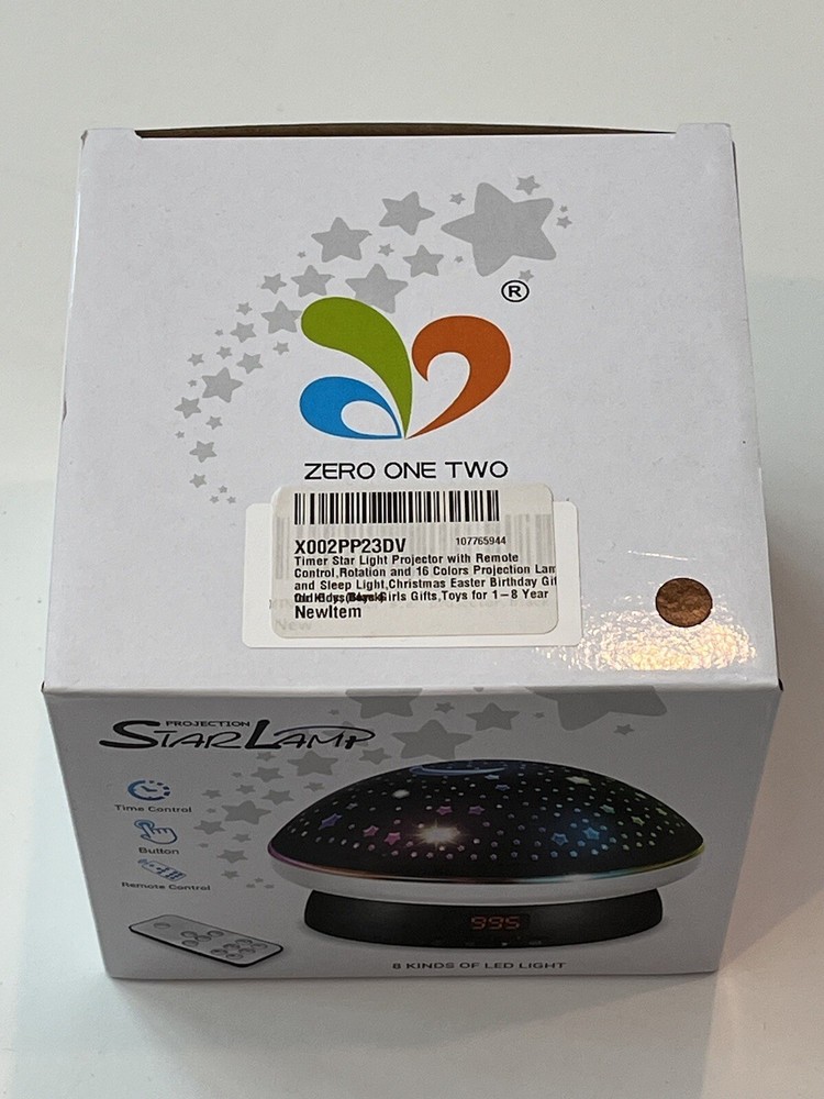 Timer Projection Star Lamp With Remote Control With 16 Colors by Zero One Two