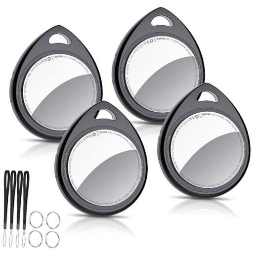 4 Pack Air Tracker Tags - 5.3 Bluetooth Tracker - Work with Apple - Black