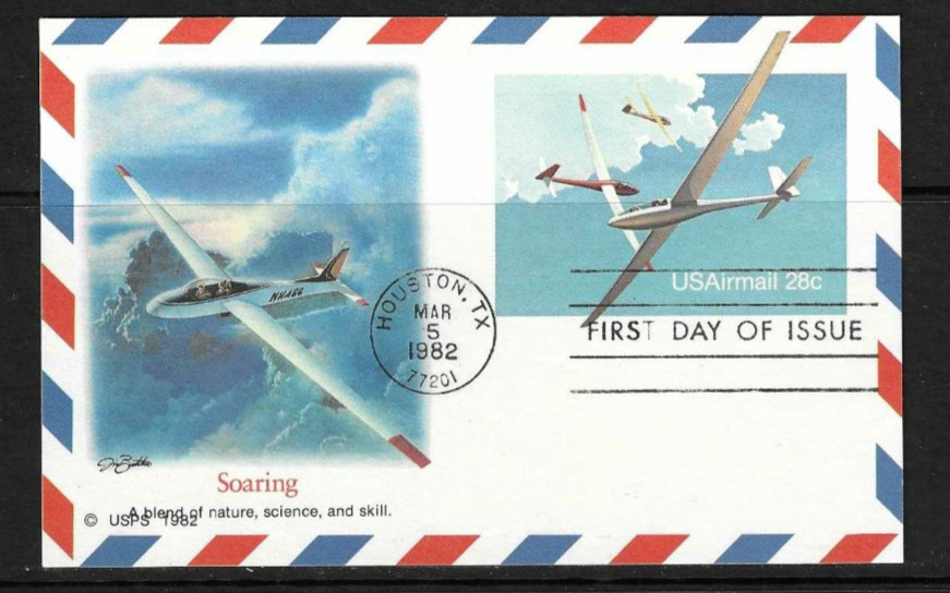 USA SC # UXC20 Soaring FDC . Fleetwood Cachet