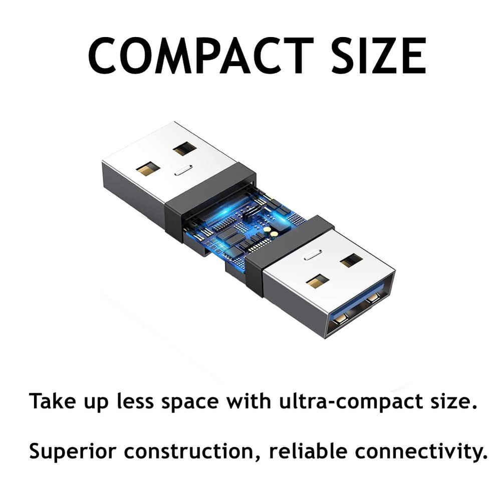 PENGLIN 2Pack USB 3.0 Panel Mount Coupler, Pass 2PCS USB3.0, black