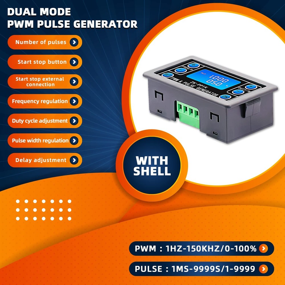 CenryKay Pwm Signal Generator,Dual Mode Function Frequency Generator Adjustab...