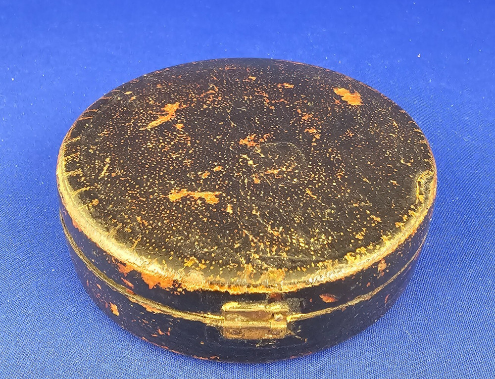 Antique Brass Surveyor's POCKET COMPASS Functioning Needle Lock Original Case