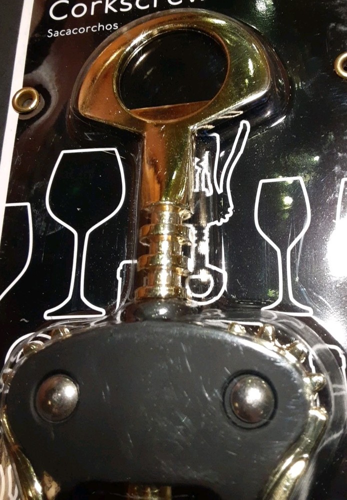 Deluxe Corkscrew Golden Colored By Ibar New In Packaging