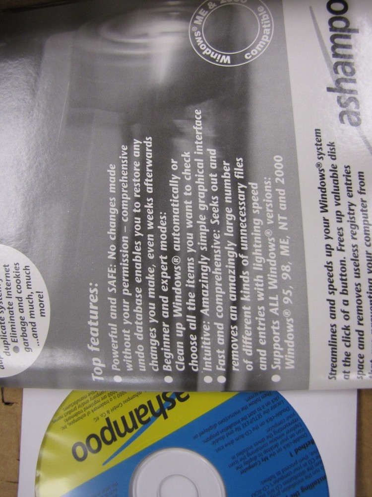 Vintage Ashampoo WinOptimizer 2000 Win Optimizer in Box Windows ME & 2000 -HM40