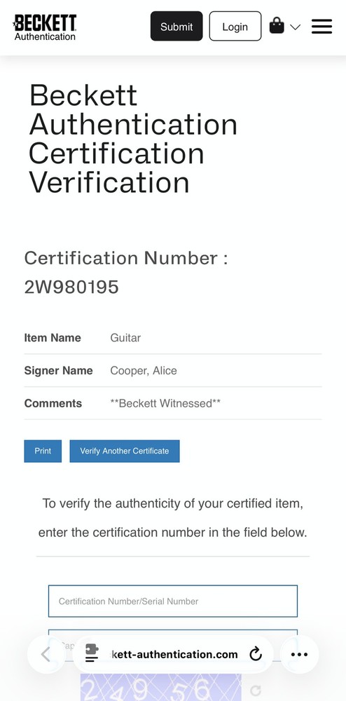 Alice Cooper Signed Electric Guitar Beckett Authenticated