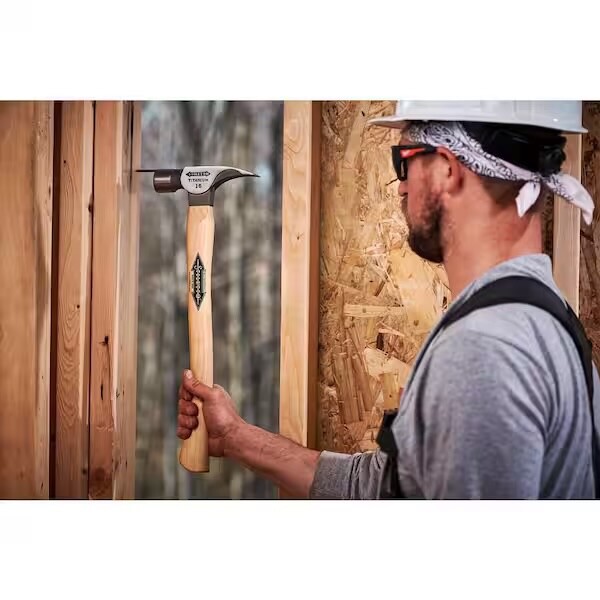 Stiletto TI16SC 16 Oz. Titanium Smooth Face Hammer, 18"Curved Hickory Handle