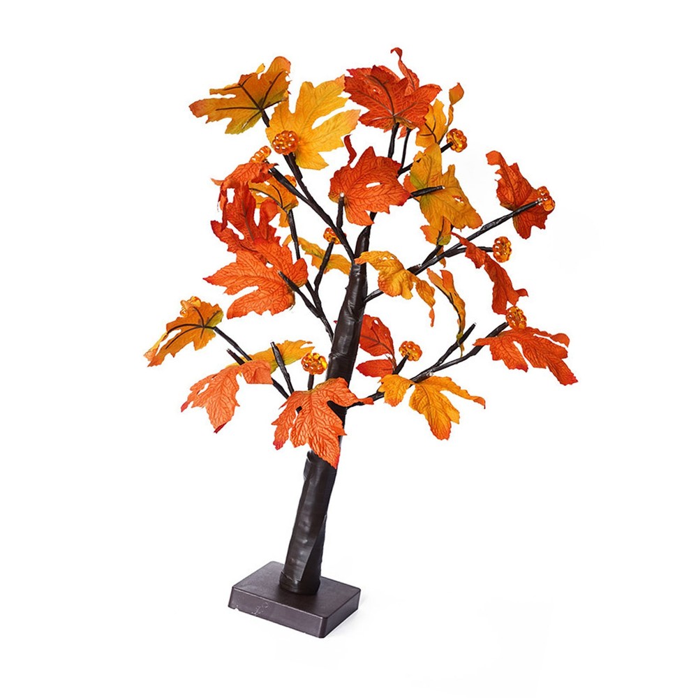 24in Fall Maple Tree With 24 LEDs Soft Light For Xmas