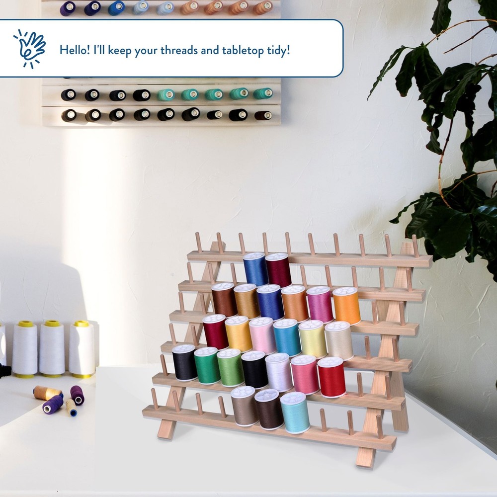Hello Hobby Wood Thread Spool Rack, Holds 60 Spools