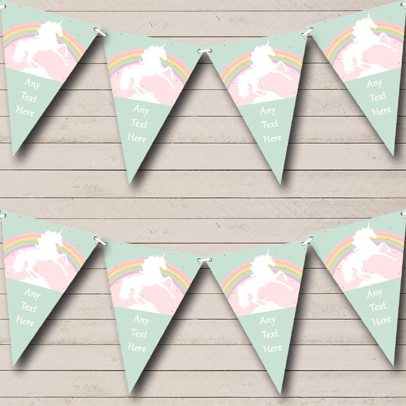 Rainbow Unicorn Childrens Party Banner