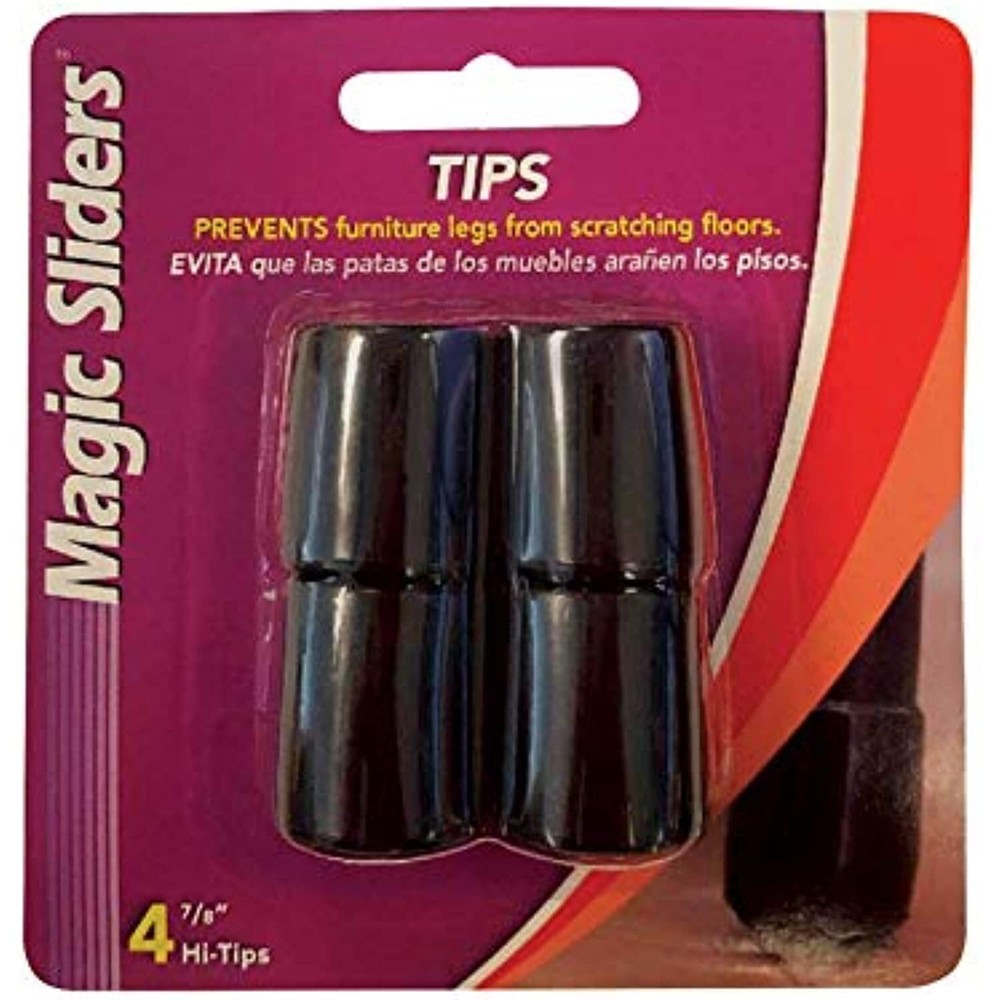LEG TIP VNL BLK 7/8"4PK
