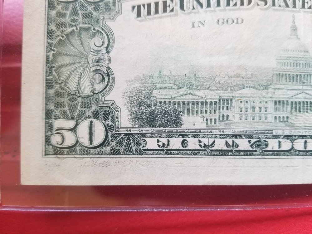 $50 Wet Ink Transfer/Ink Bleed, & Offset Print Error Note, Nice AU Bill