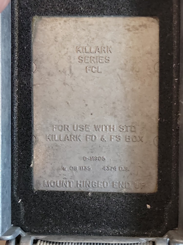 Killark Series FCL FD & FS Spring Hinged Box D-11904A. HTF