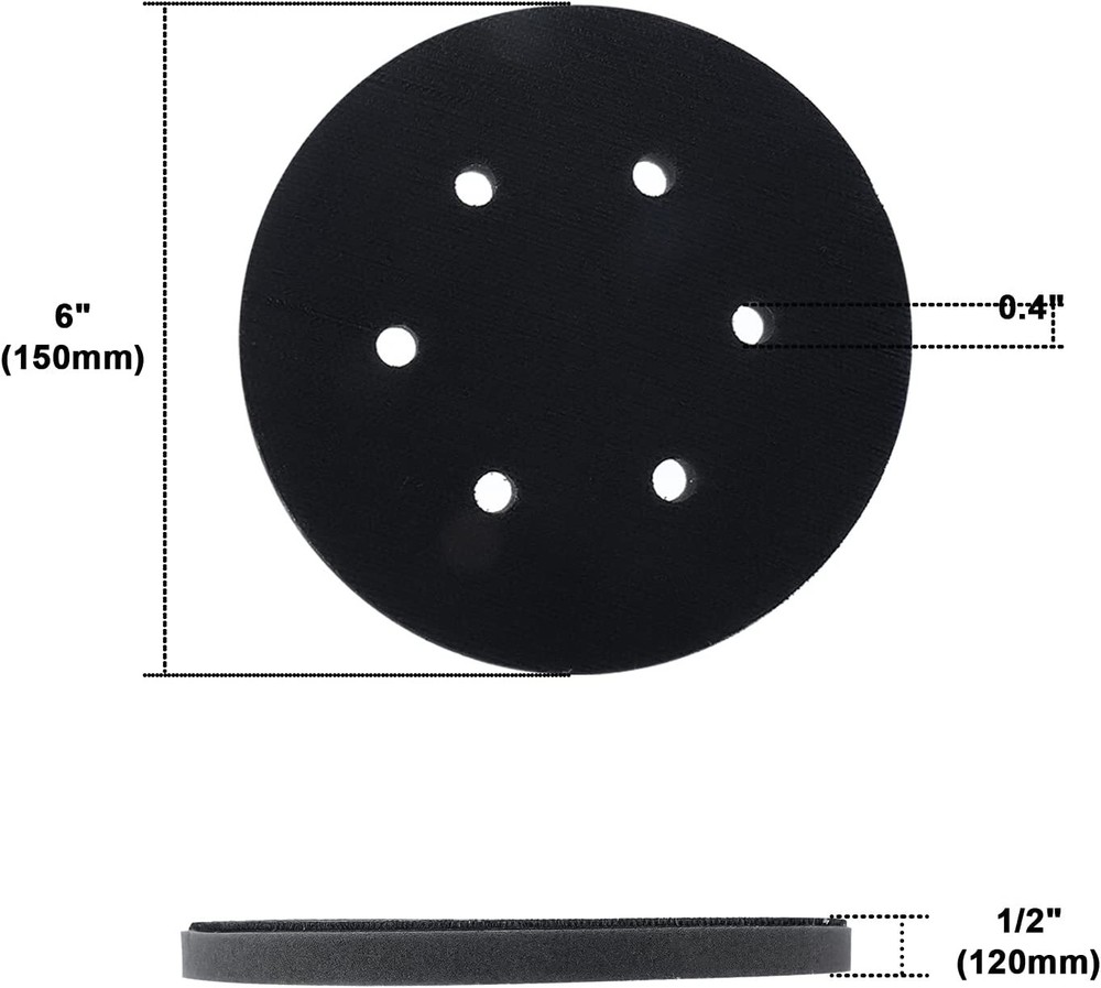 6" Hook Loop Soft Sponge Cushion Interface Buffer Pad Soft Density Sanding Pad