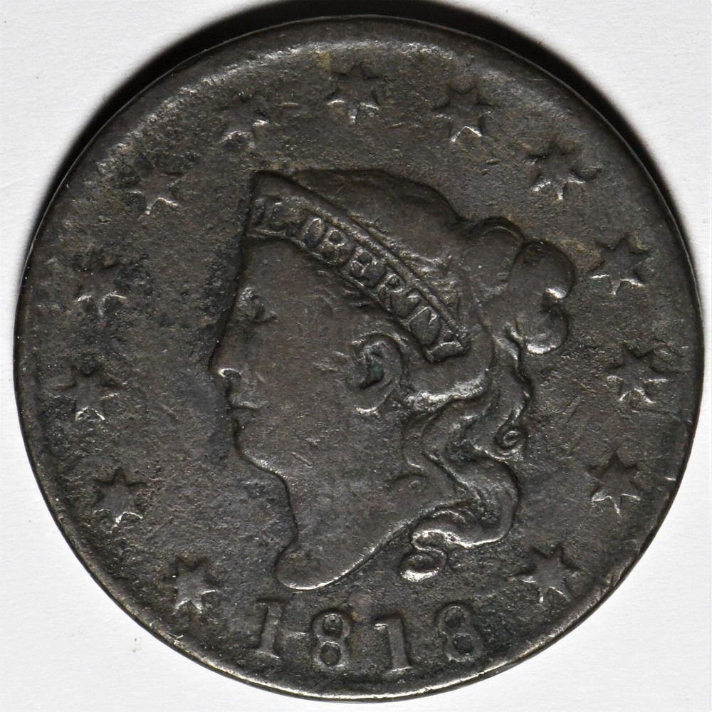 1818 Coronet Head large cent with good details