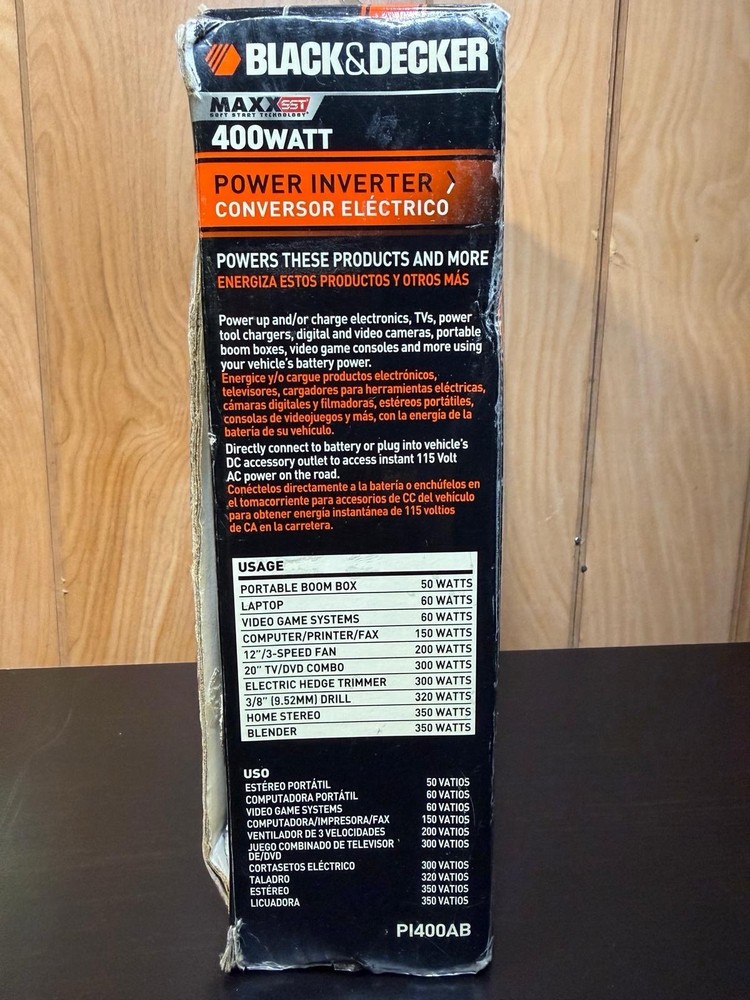 Black & Decker 400W Power Inverter (Model PI400AB)