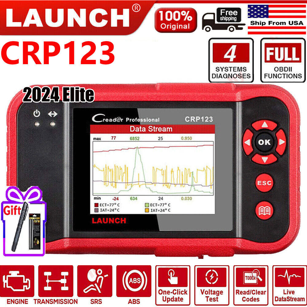 2026 Launch CRP123 Elite Car OBD2 Diagnostic tools ABS SRS Engine Code Reader US