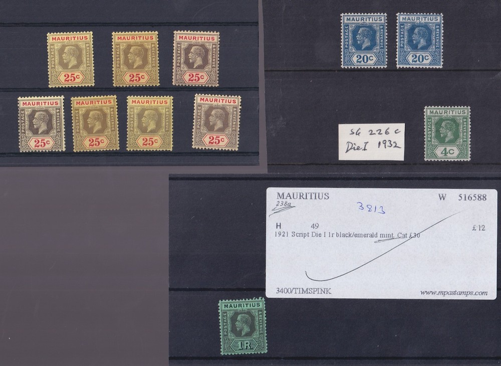 MAURITIUS KGV RANGE MINT