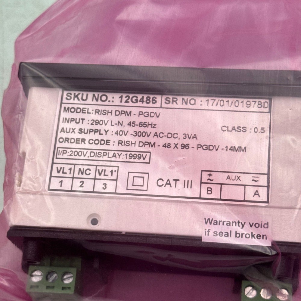 Digital Panel Meter Digital Panel Meter, AC Volt DPMPGDV 12G486