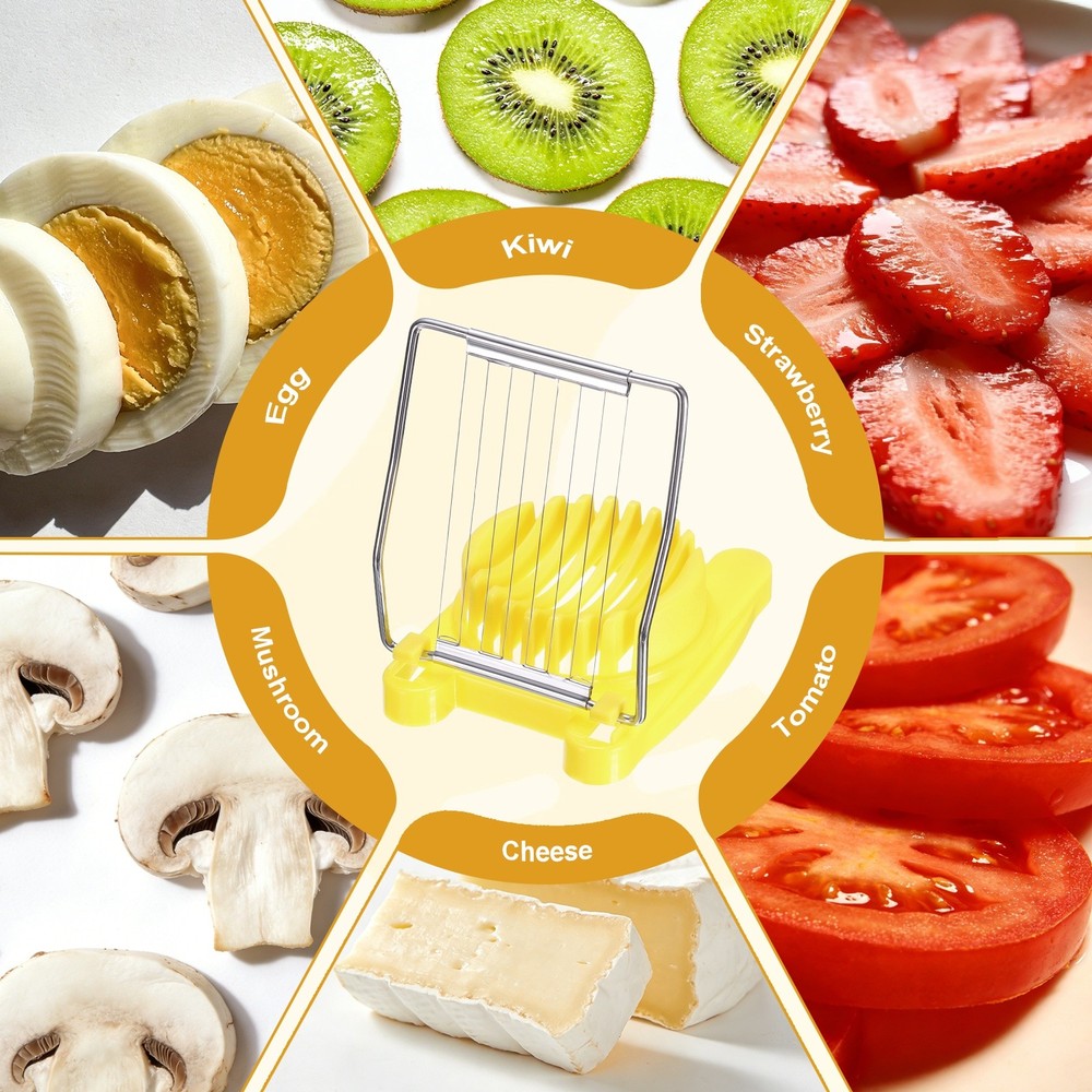 3 Pack Egg Slicer for Hard Boiled Eggs, Yellow